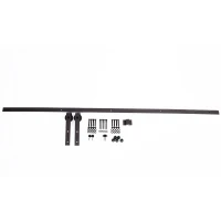 HomCom 6' DIY Interior Single Sliding Barn Door Kit Hardware Set - Black Steel(m-3)