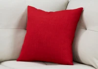 Monarch 18" x 18" Linen Patterned Throw Pillow (1 pc) - Red(m-2)