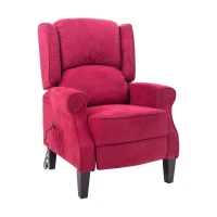 HomCom Artificial Suede Heated Back Massage Recliner Chair - Red(m-1)