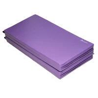 Soozier 8' x 4' x 2" PU Leather Folding Gymnastics Martial Arts Tumbling Mat - Purple(m-3)