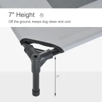 PawHut 36" x 30" Elevated Portable Mesh Dog Cot Outdoor Cooling Pet Cat Bed with UV Protection Canopy Shade(m-5)