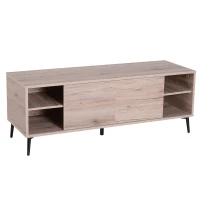HomCom 47" Wood Mid Century Modern Cabinet TV Stand with Storage - Oak(m-4)