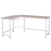 Vinsetto Wood Metal Modern L-Shape Corner Computer Desk - Oak(m-5)
