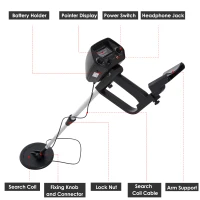 Outsunny Aluminum 2 Modes Metal Detector Lightweight Patio with Water-resistant Coil - Black(m-4)