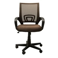 HomCom Adjustable Mesh Mid Back Computer Desk Office Task Chair - Brown(m-2)