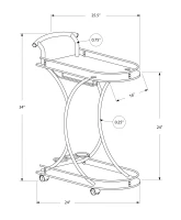 Monarch Contemporary Frosted Glass Shelves Chrome Metal Frame Drink Serving Cart with Bottle and Glass Storage(m-4)