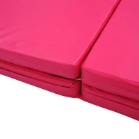 Soozier 10' x 4' x 2" PU Leather Folding Gymnastics Tumbling / Martial Arts Mat with Handles - Pink(m-11)