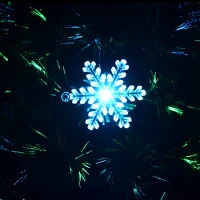 HomCom 5' Artificial Holiday Decoration Snowflake Light Christmas Tree - Green(m-7)