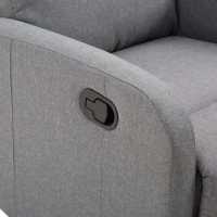 HomCom Linen Fabric Manual Recliner Lounger Chair  with Footrest - Grey(m-11)