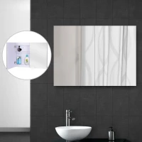 HomCom 32" LED Double Door Bathroom Mirror Medicine Cabinet - White(m-1)
