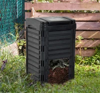 Outsunny 300L Organic Waste Compost Bin - Black(m-2)