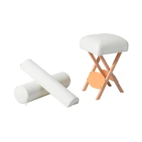 HomCom 22" Portable Massage Stool and Pillow Set - Cream(m-1)
