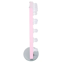 HOMCOM 20" x 26" Aluminum Alloy 26” Dimmable Illuminated Hollywood Style Vanity Mirror Mounted Home with 12 LED Bulbs - Pink(m-7)