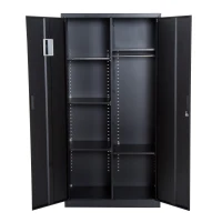 HOMCOM 71" Steel Garage Storage Cabinet Corner Cabinet with Adjustable Shelves Room Bookshelf - Black(m-6)