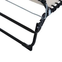 Outsunny Folding Beach Chaise Lounge, 4 Adjustable Positions, Cream White, Portable(m-13)