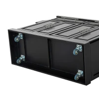 HomCom 36" Stainless Steel Top Deluxe Rolling Kitchen Cart With Storage- Black(m-7)