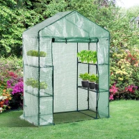 Outsunny 4.5’ x 2.5’ x 6.5’ 2 Tier 4 Shelf Outdoor Portable Walk-In Greenhouse(m-1)