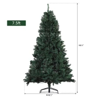 HOMCOM 7.5’ Unlit Spruce Artificial Christmas Tree with Metal Stand   1346Tips(m-3)