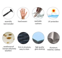 Outsunny 7 Piece Outdoor Patio Rattan Wicker Bar Stool Dining Table Set(m-6)