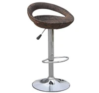 HomCom Vintage Adjustable Open Back Rattan Bucket Seat Patio Bar Stool - Set of 2(m-3)