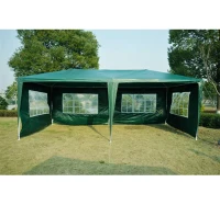 Outsunny 10' x 20' Gazebo Canopy Tent With 4 Removable Window Sidewalls - Green(m-1)