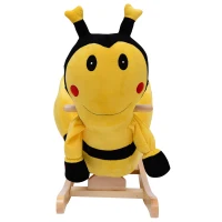 Qaba Kids Plush Rocking Horse-Style Bumble Bee Theme Chair(m-3)