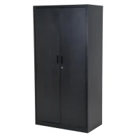 HOMCOM 71" Steel Garage Storage Cabinet Corner Cabinet with Adjustable Shelves Room Bookshelf - Black(m-2)