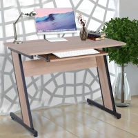 HomCom Computer Desk Wood Top Office Workstation PC Laptop Study Table  with Keyboard Tray(m-2)