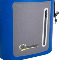 Outsunny 25 Quart Capacity Soft Sided Waterproof Insulated Backpack Cooler Bag - Blue(m-11)