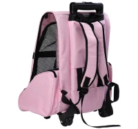 Pawhut Pet Carrier / Dog Backpack w/Wheels - Pink(m-5)