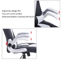 HomCom High Back Racing Style Ergonomic Gaming Chair With Armrest, Lumbar And Head Support - White / Black(m-6)