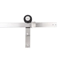 HomCom 6' Modern Interior Sliding Barn Door Kit Hardware Set - Flat Stainless Steel(m-6)