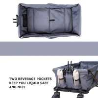 Garden Utility Cart Aosom Beach Wagon Cart Heavy Duty Collapsible All Terrain Beach Cart 265lbs Capacity Grey(m-6)