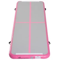 Soozier Inflatable Air Mat 16.5’ Air Track with Pump - Light Grey/Pink(m-4)
