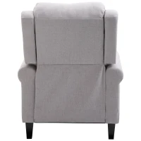 HOMCOM Modern Manual Recliner Armchair with Retractable Footrest  Grey(m-13)