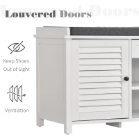 HOMCOM White Shoe Organizer Rack Cabinet with Drawers & Cushion Hallway(m-6)