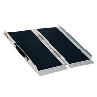 Open Box HomCom 2' Lightweight Aluminum Portable Walled PVC Folding Wheelchair Ramp(m-1)