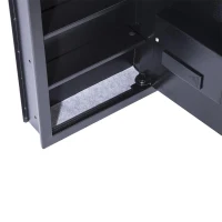 HomCom 19" x 14" x 4" Digital Wall Mounted Home Security Storage Safe w/ Biometric Fingerprint Scan - Black(m-6)