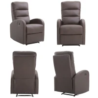 HomCom Modern PU Leather Living Room Manual Recliner Lounger Sofa Chair - Brown(m-10)