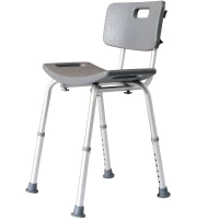 HomCom Adjustable Medical Bathtub Safety Stool Bench Shower Seat Chair - Gray(m-2)