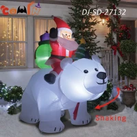 COMIN 6 Foot Tall Garden Inflatable Polar Bear & Santa (can shake)(m-12)