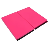 Soozier 10' x 4' x 2" PU Leather Folding Gymnastics Tumbling / Martial Arts Mat with Handles - Pink(m-6)