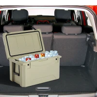 Outsunny 85 Quart Rotomolded Outdoor Portable Camping Cooler and Ice Chest Box(m-3)