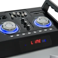 HomCom 37" Portable Remote Control Indoor Outdoor Bluetooth Capable Dual Speaker Stereo with Wheels(m-10)