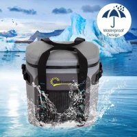 Outsunny 20 Quart Waterproof Portable Insulated Soft Sided Cooler Picnic Tote Bag - Grey(m-7)