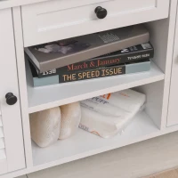 HOMCOM White Shoe Organizer Rack Cabinet with Drawers & Cushion Hallway(m-13)