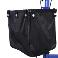 HOMCOM Foldable Dual Pad Steerable Leg Knee Walker Scooter for The Old Medical Walker Wheelchair with Basket Attachment - Blue(m-9)