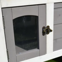 PawHut Solid Wood Cat Condo - Natural Water-Proof Outdoor 2-Floor Pet Shelter(m-9)