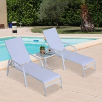 Outsunny 5 Piece Metal Outdoor Patio Furniture Leisure Set - Cream White(m-2)