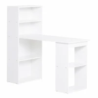 HOMCOM 47" Modern Office Compact Computer Crafting Hobby Desk Bookcase - White(m-1)